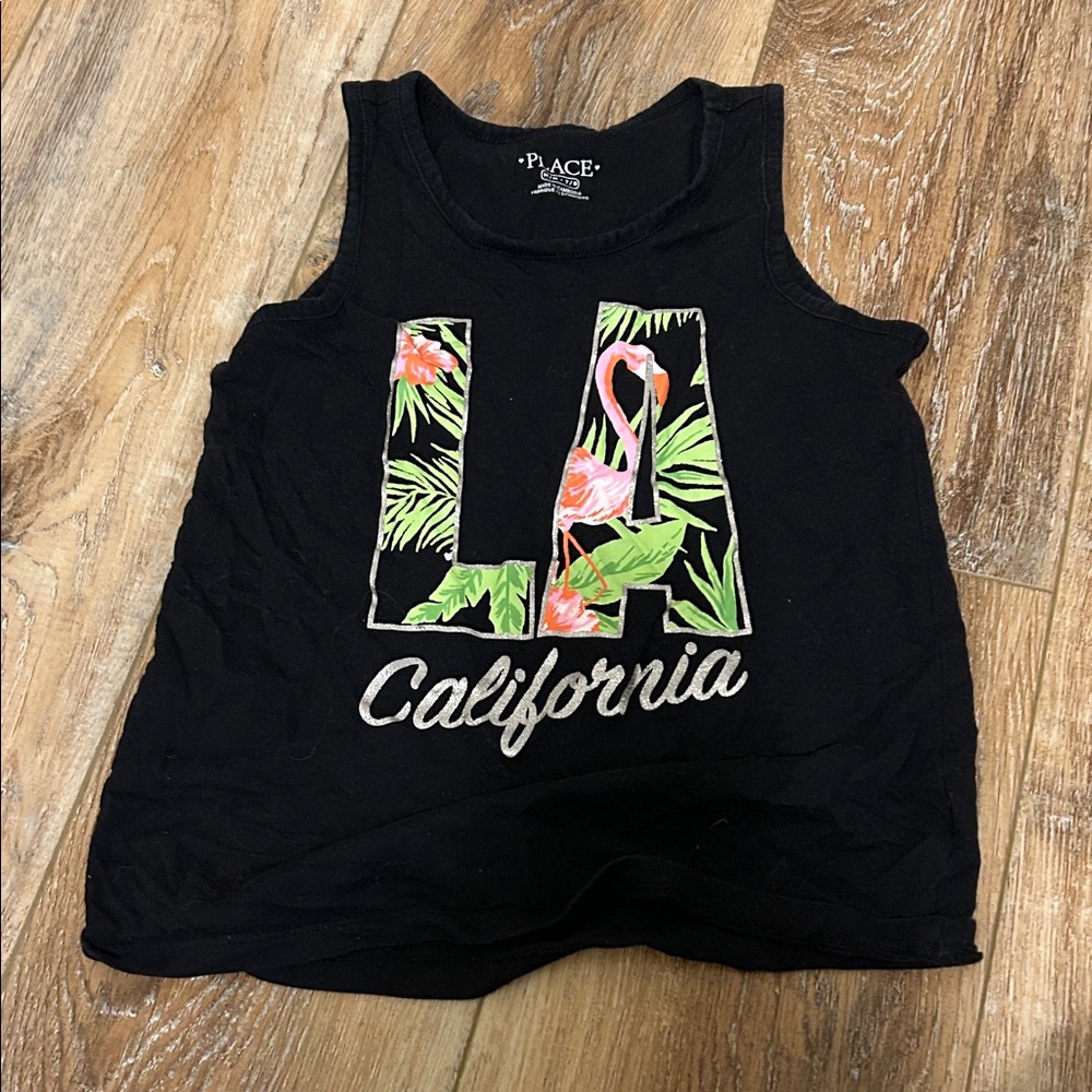 The Children's Place Black LA Graphic Tank Top